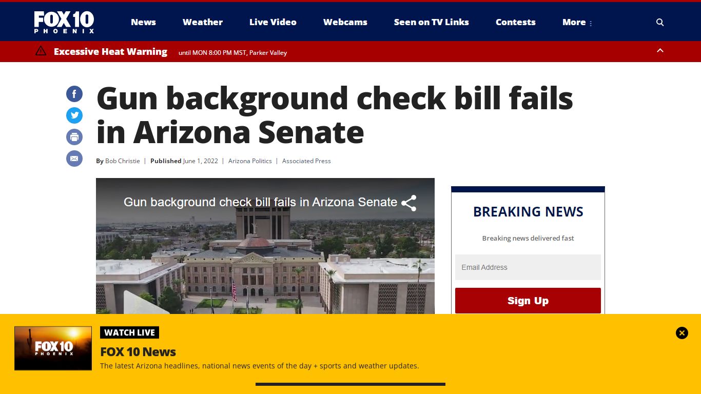 Gun background check bill fails in Arizona Senate - FOX 10 Phoenix